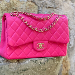 Chanel lambskin leather close-up showing smooth finish and softness