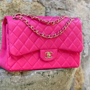 Chanel lambskin leather close-up showing smooth finish and softness