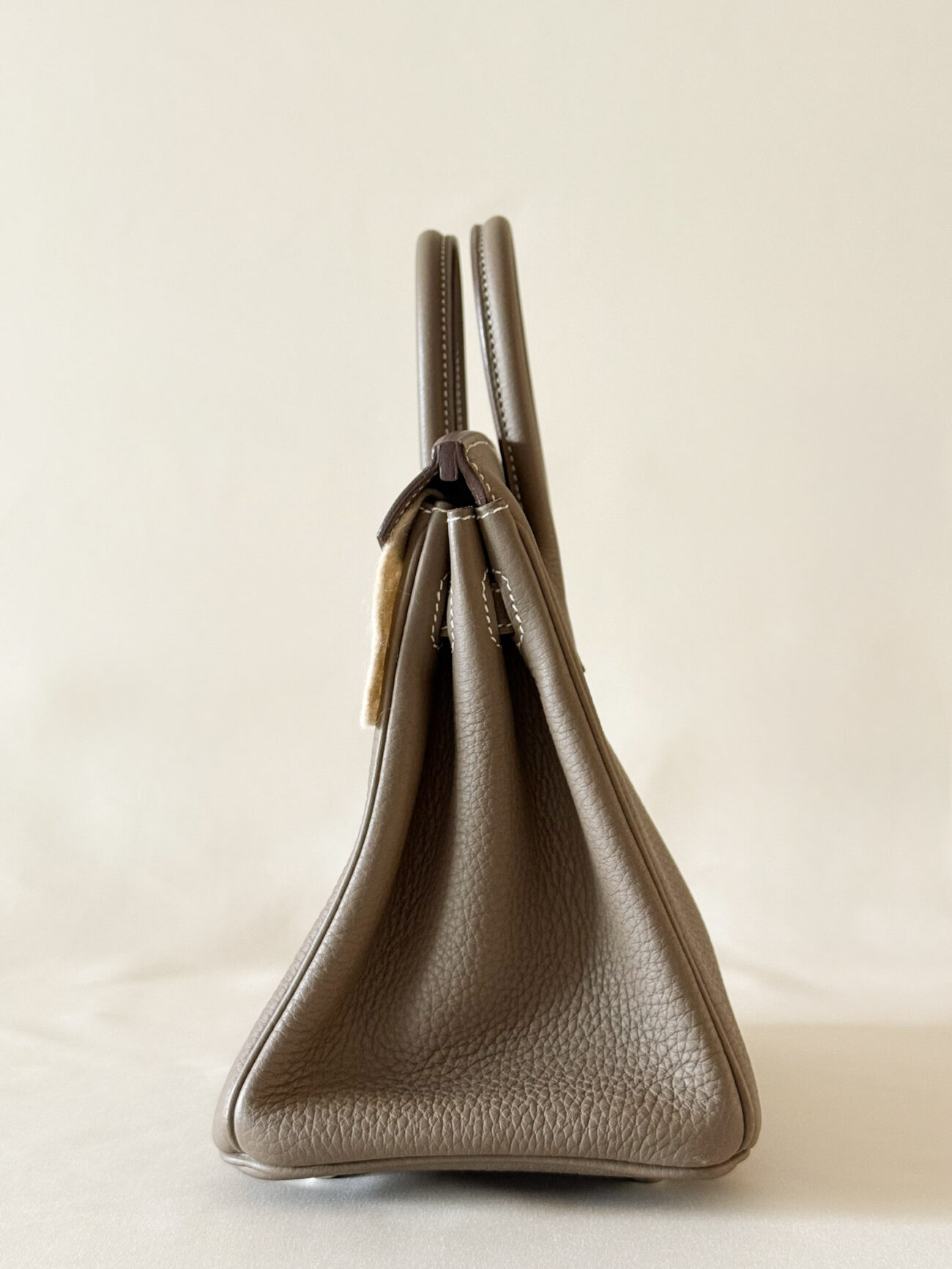 Hermès Birkin 25 Togo Etoupe palladium hardware – side view