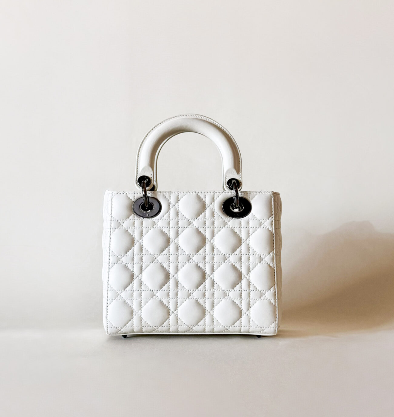 Lady Dior My ABCDior White Lambskin Black Ruthenium back - Bagotica Dior Collection