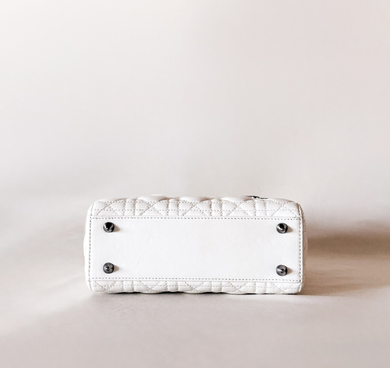 Lady Dior My ABCDior White Lambskin Black Ruthenium bottom view