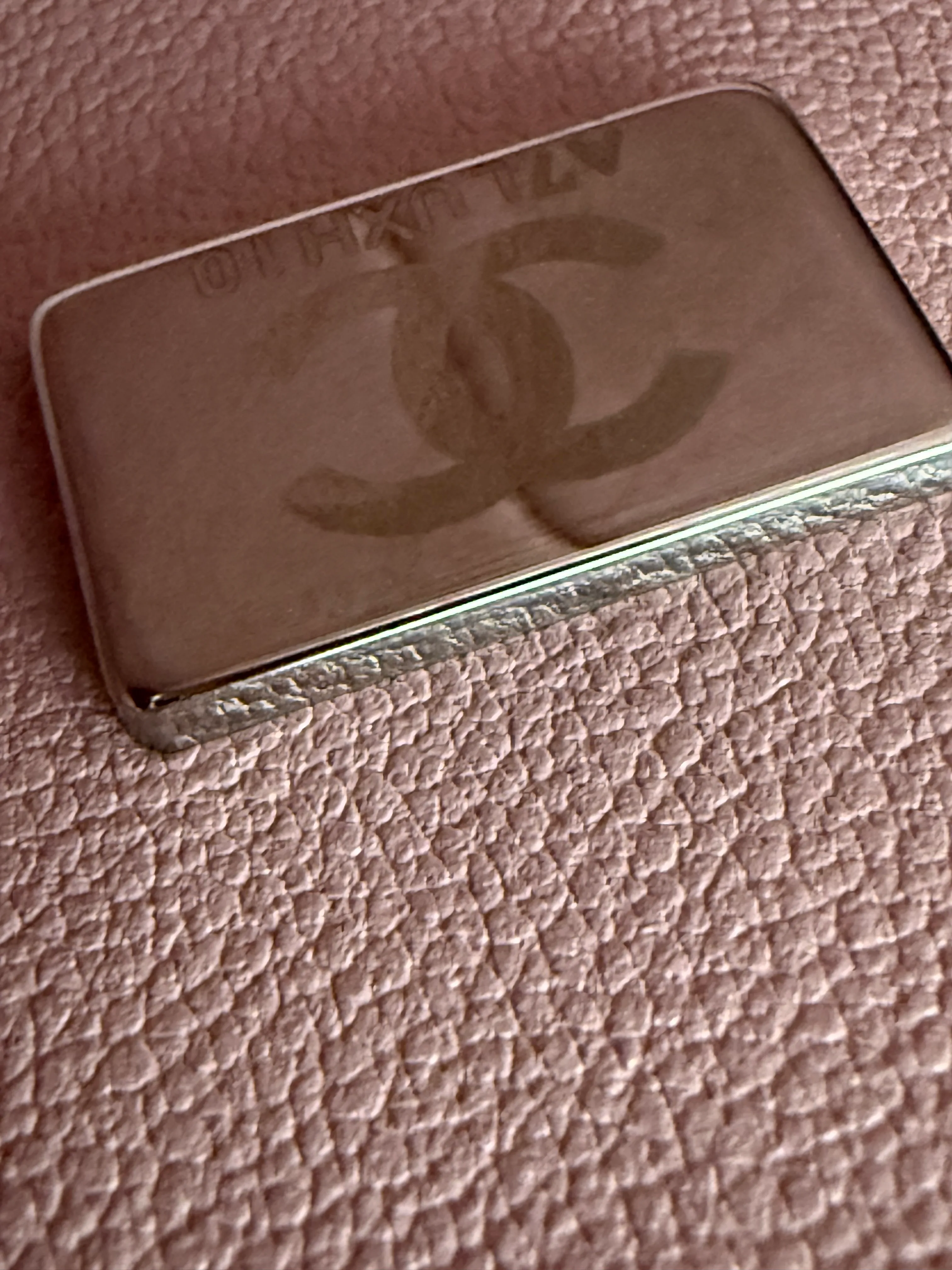 Chanel microchip authentication detail inside bag