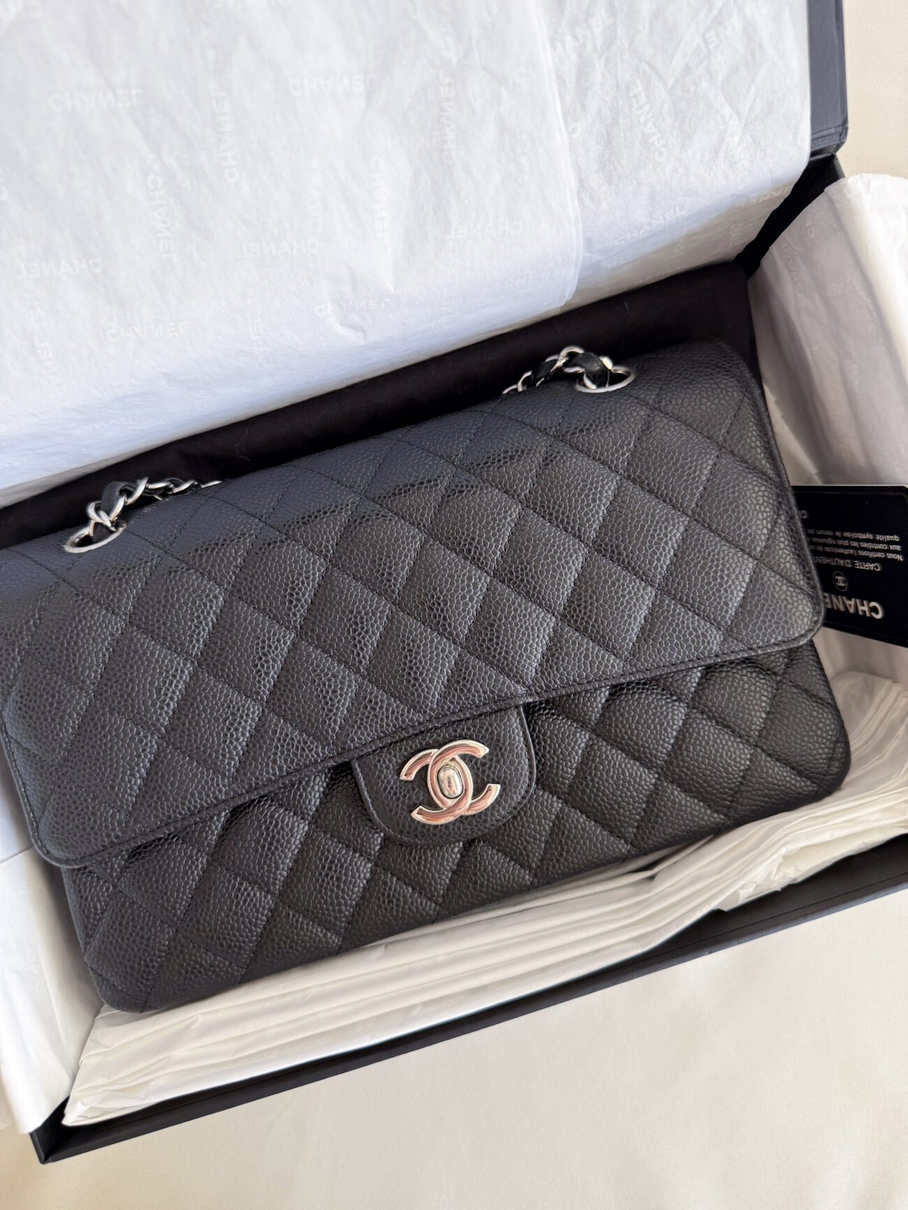 Chanel Classic Flap Medium full set box dust bag packaging