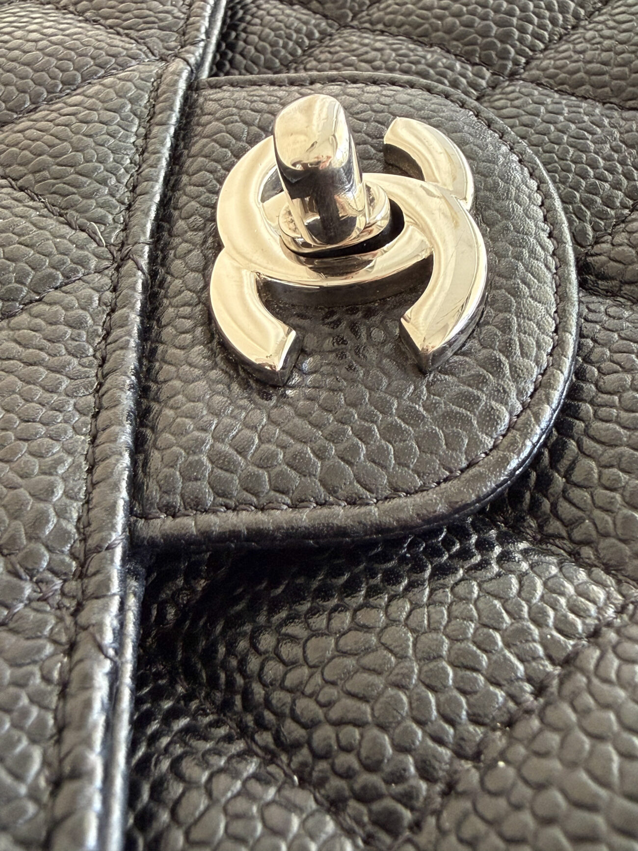 Chanel Classic Flap Medium palladium hardware shine CC turnlock