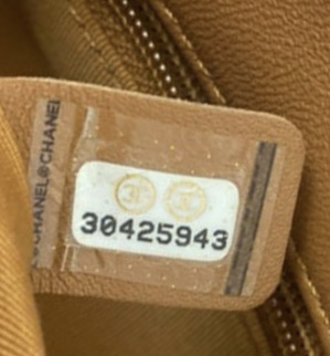 chanel serial sticker inside bag