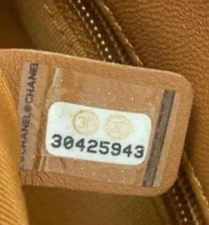 chanel serial sticker inside bag