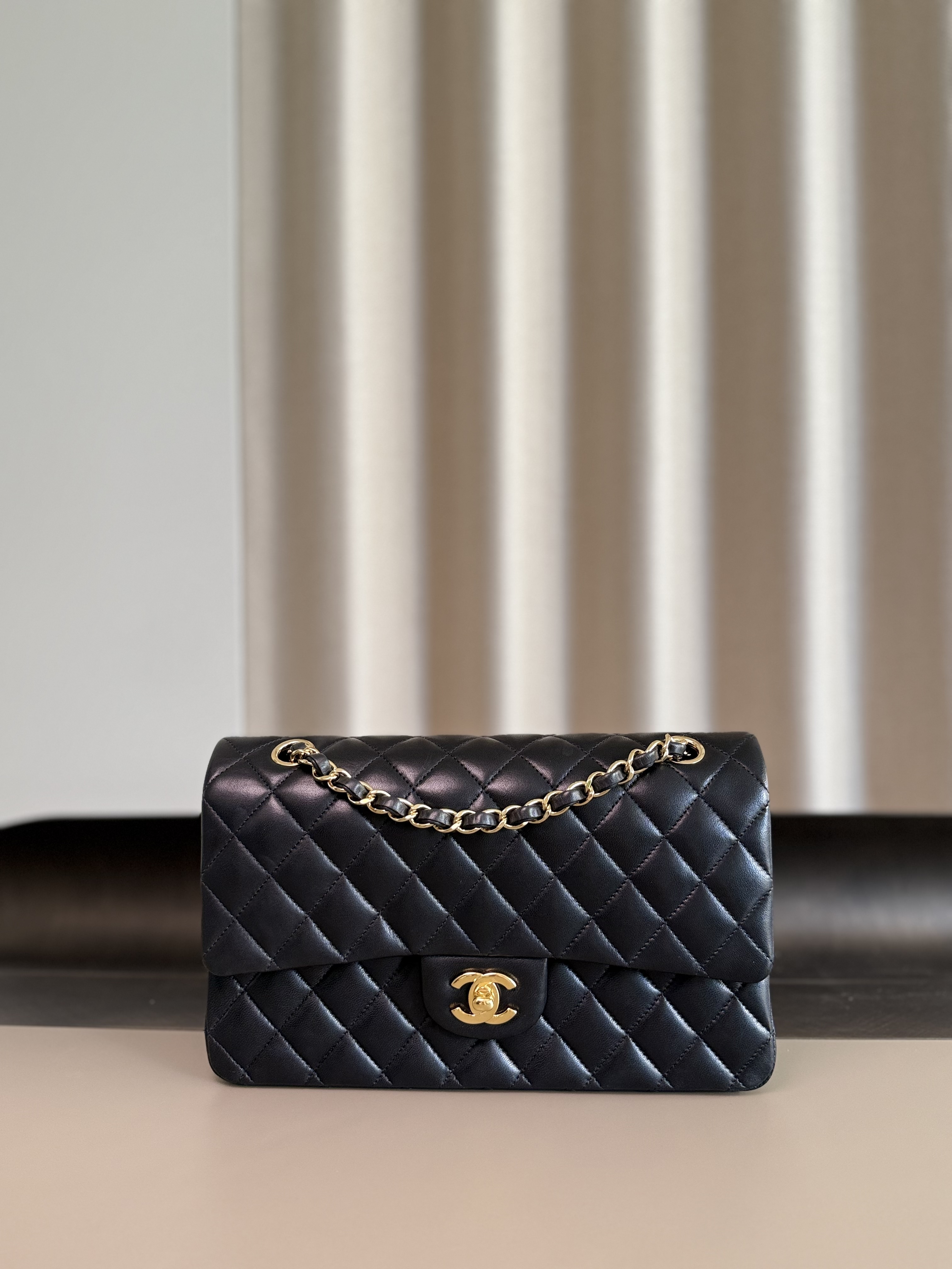 Chanel Classic Flap black lambskin gold hardware -chanel handbags