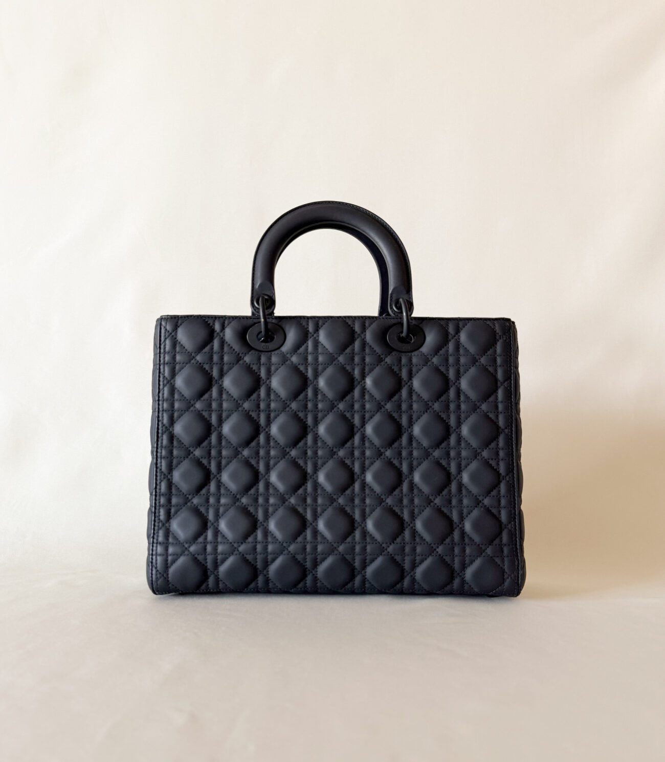 Lady Dior large ultra matte black bag back view