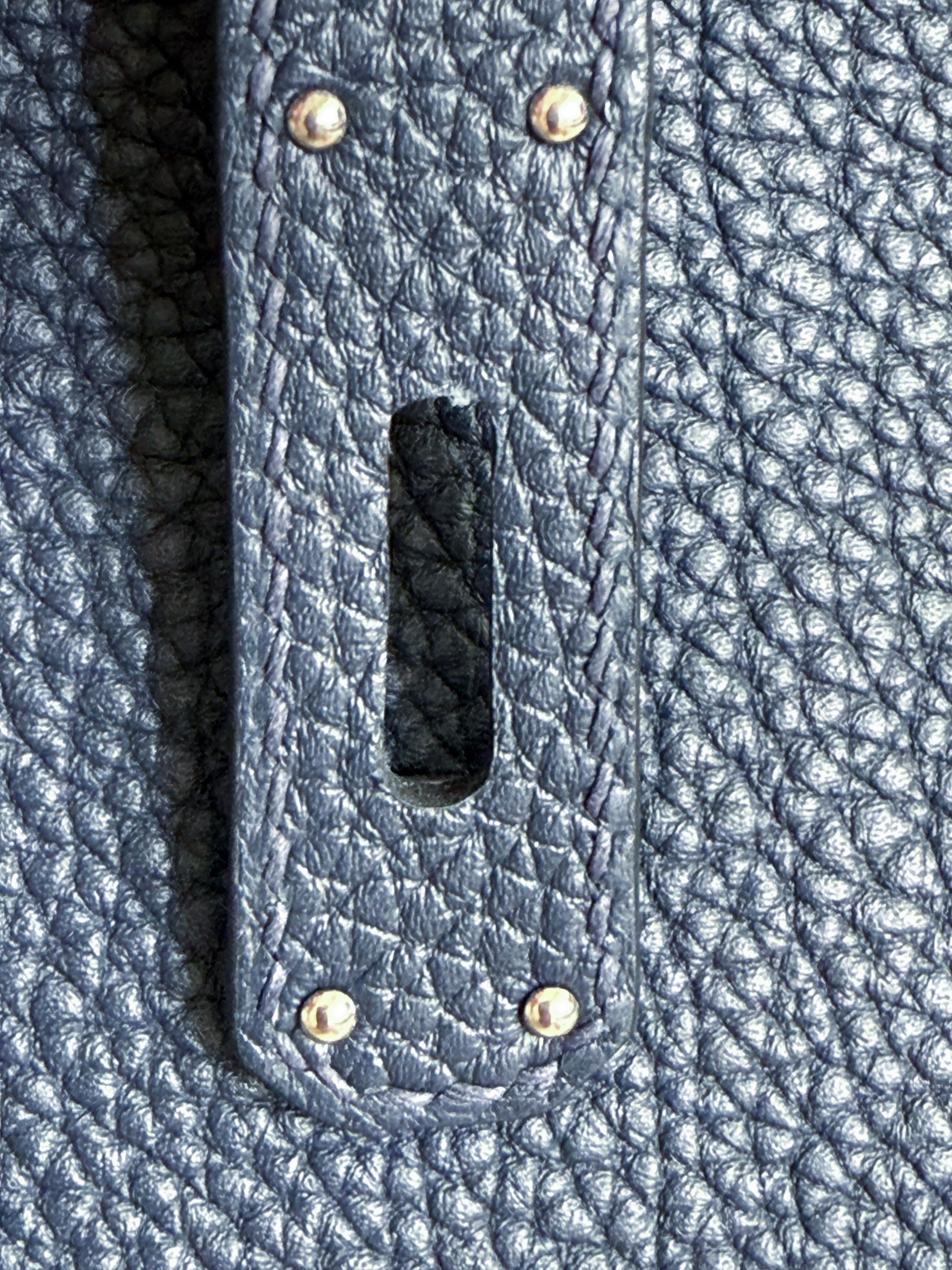 Hermès Birkin fake rectangular cutout rounded edges uneven shape detail