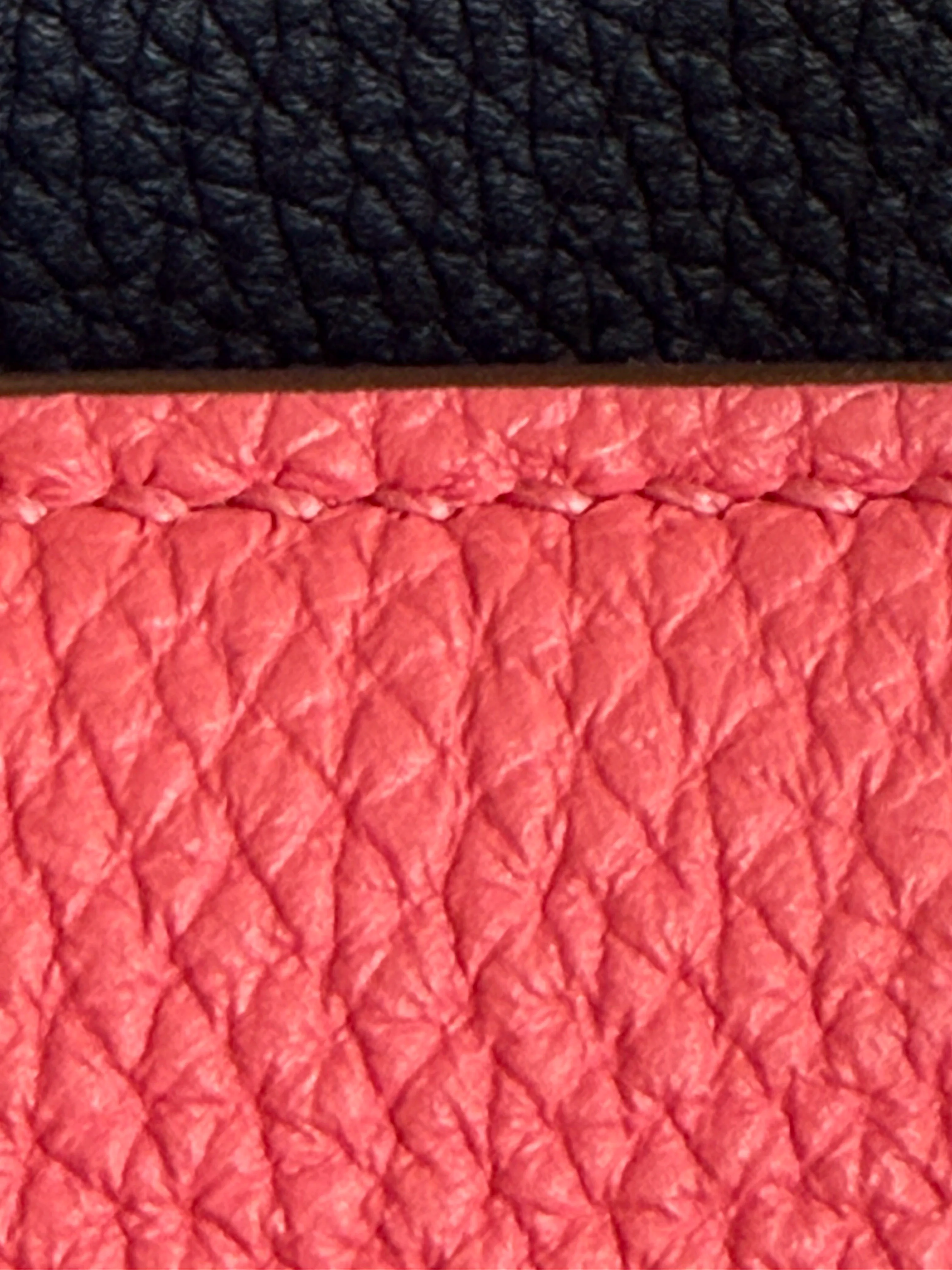Hermès Birkin edge paint authentic thin straight clean line pink leather close-up