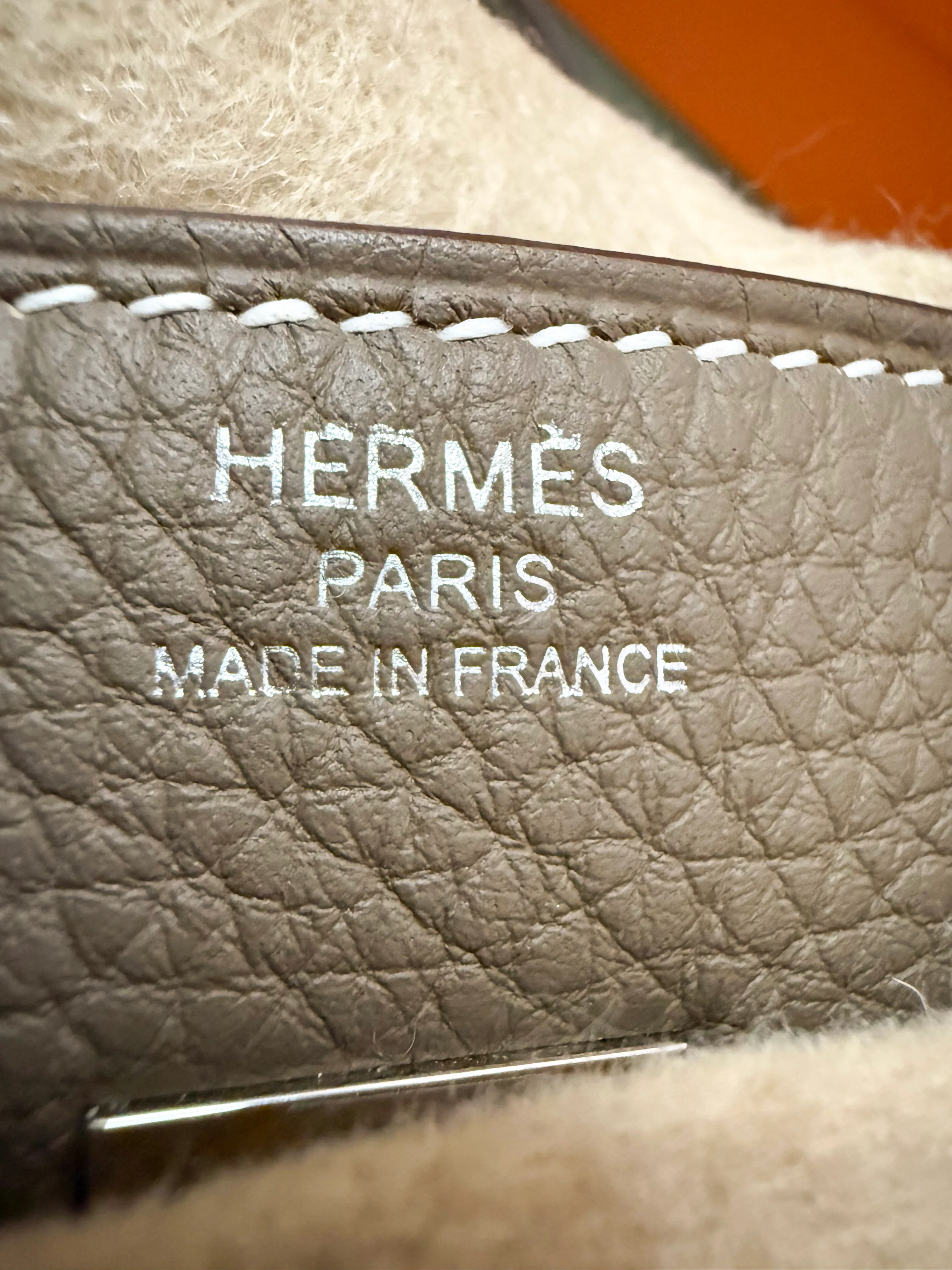 Hermès Birkin stamp authentic hand-stamped slightly irregular spacing natural depth detail