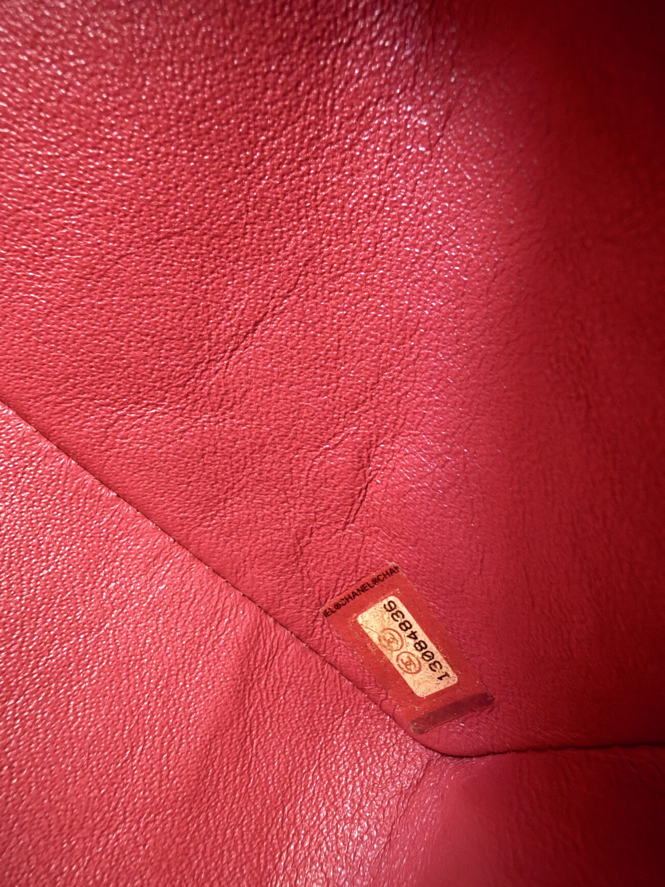 Chanel classic flap medium raspberry lambskin with palladium hardware serial number sticker interior lambskin