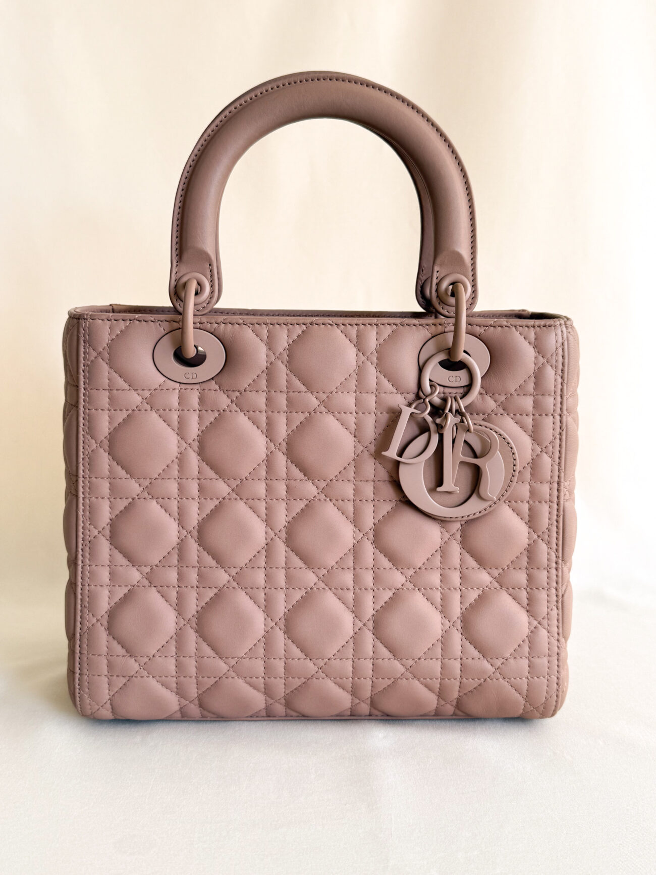 How to authenticate a Lady Dior bag — authentic Medium Ultra Matte Lady Dior in cipria pink