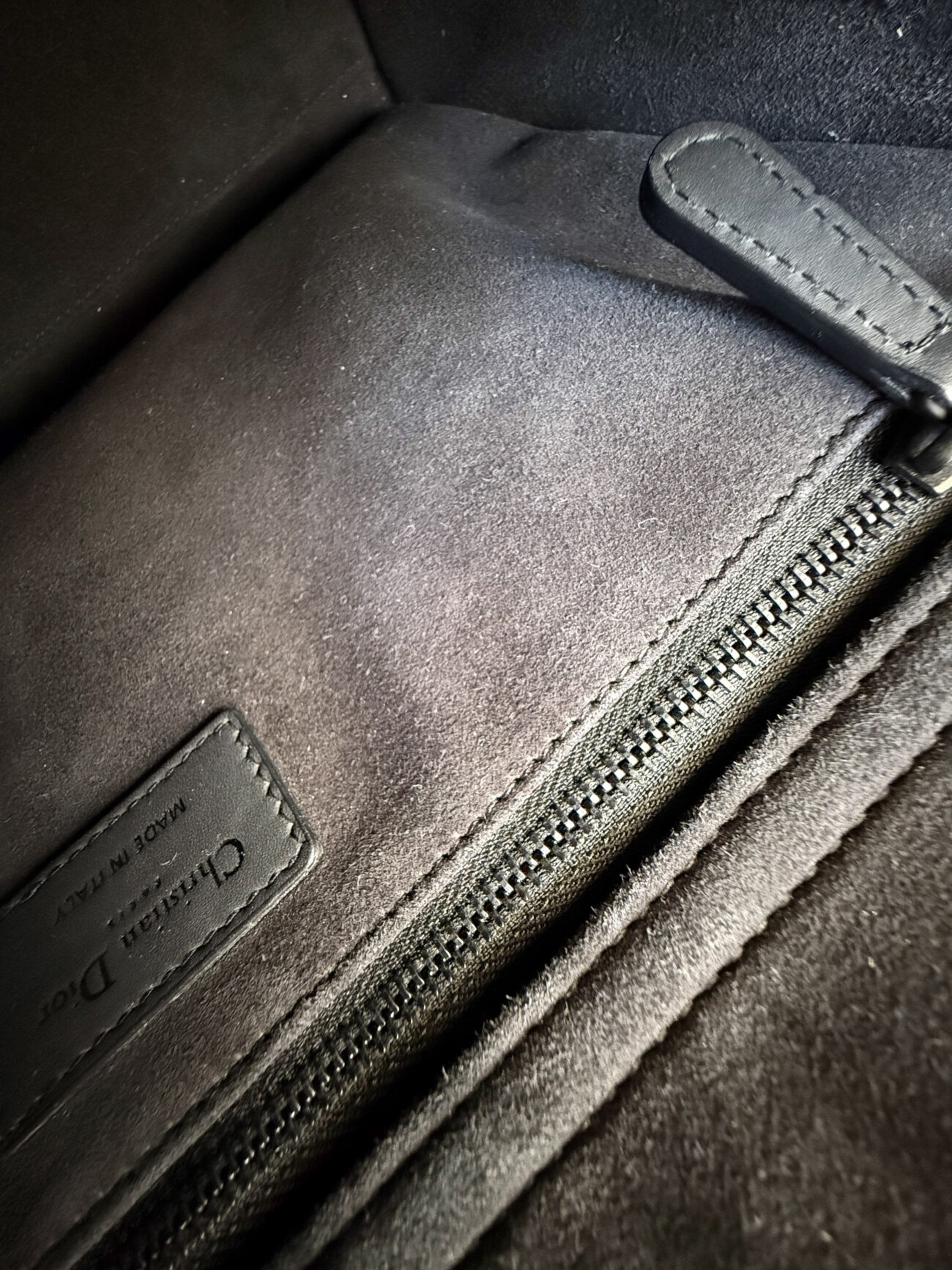 Lady Dior Ultra Matte black bag internal view