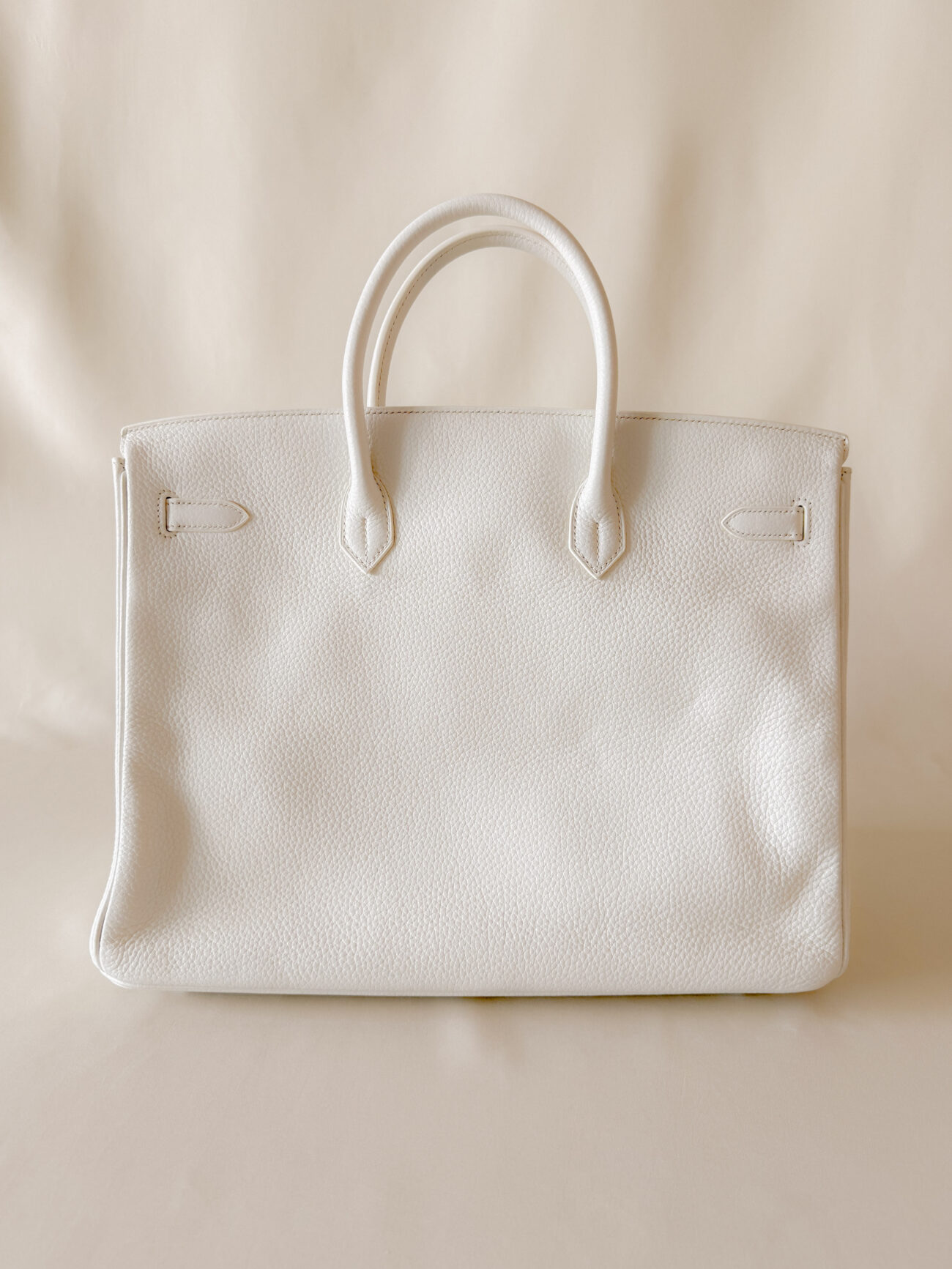 Hermès Birkin 40 white togo palladium hardware back view