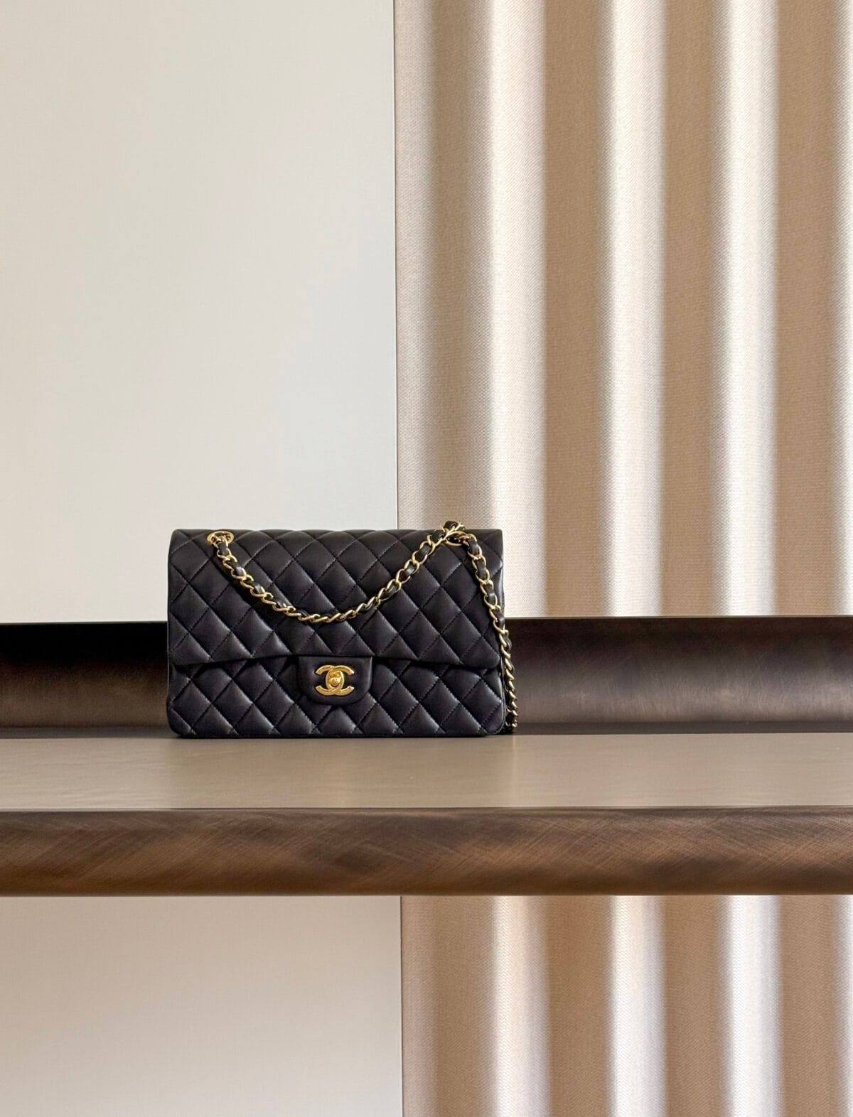 Chanel classic flap black with gold hardware | Bagotica