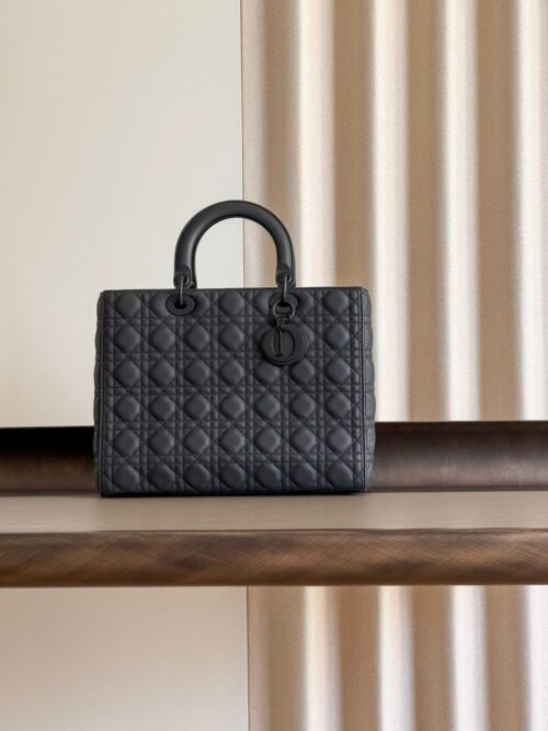 Dior Lady Dior ultra matte black cannage bag | Bagotica