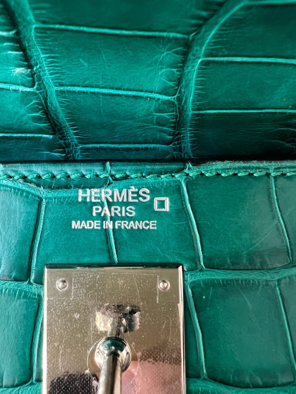 Hermès stamp symbols chart showing Horseshoe, Shooting Star and exotic leather symbols
