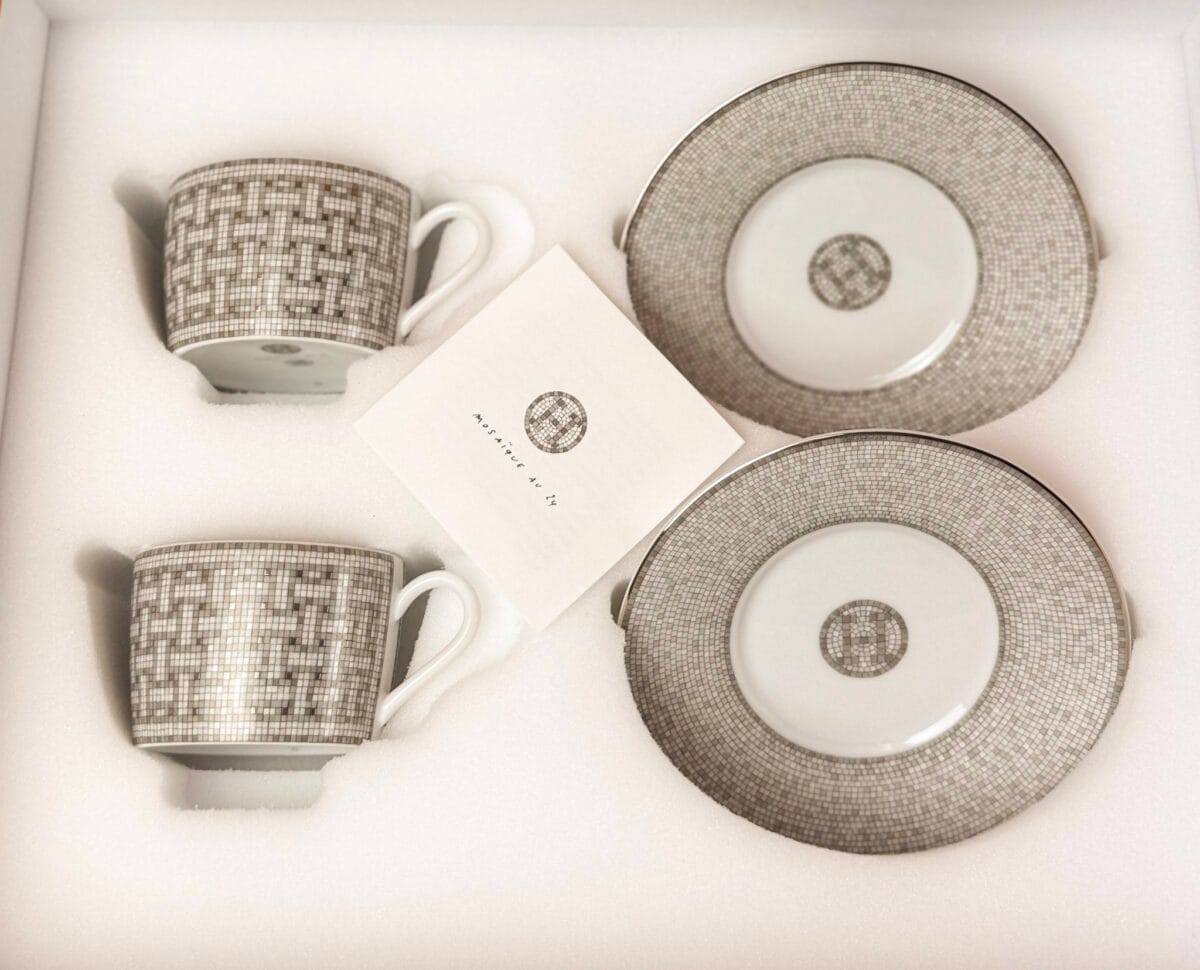 Hermès tableware set — luxury home collection curated by Bagotica