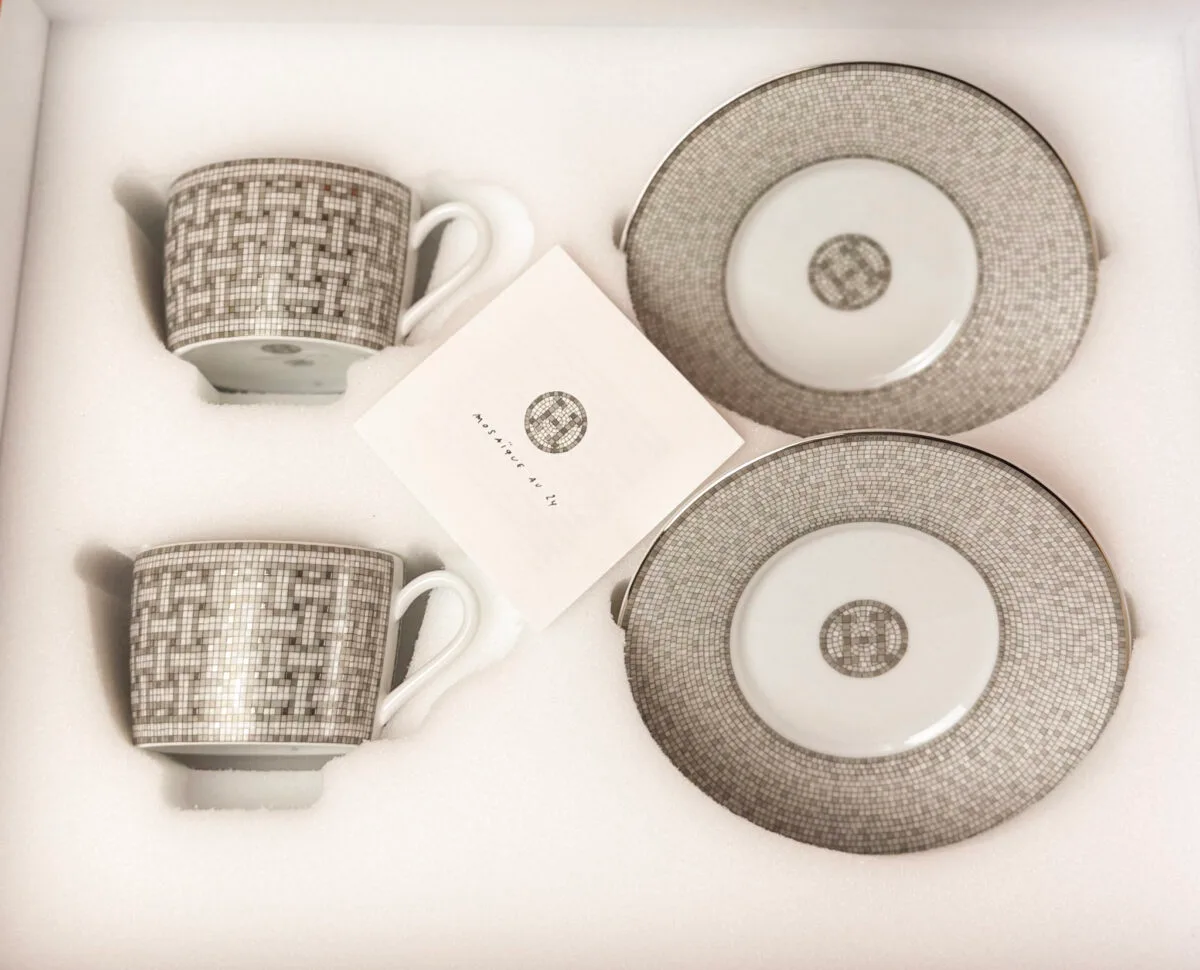 Hermès tableware set — luxury home collection curated by Bagotica