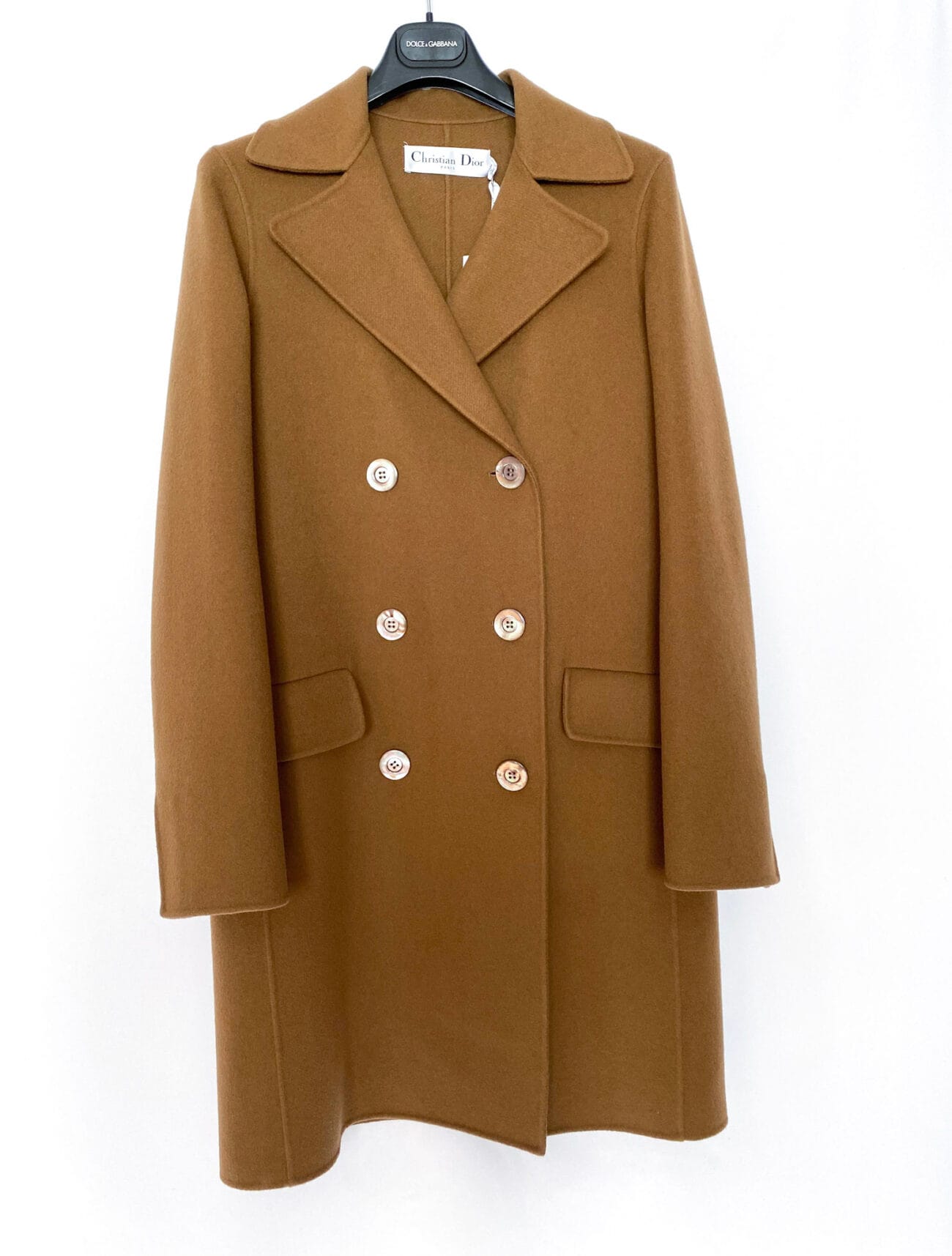 Christian Dior 100% Cashmere Camel Double-Breasted Coat 40 FR Made in Italy
