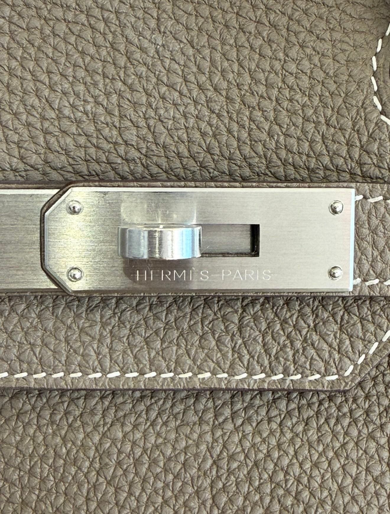 Close-up of Hermès Brushed Palladium Hardware (BPHW)