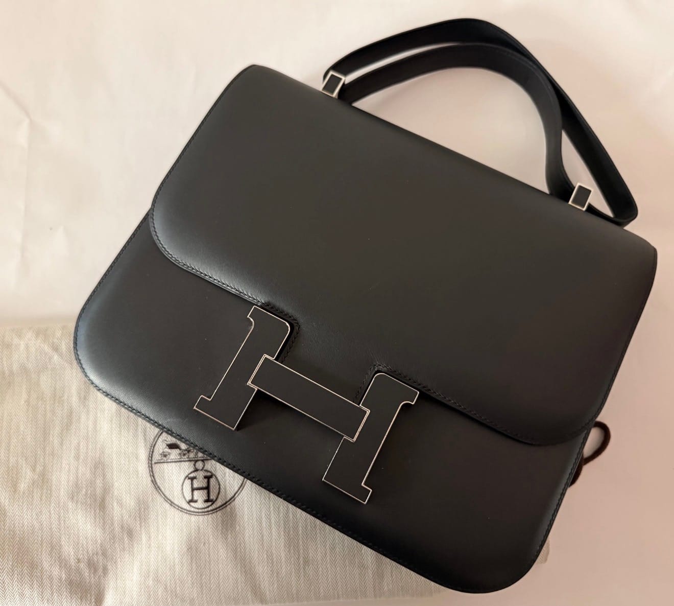 Hermès Constance with black lacquered hardware