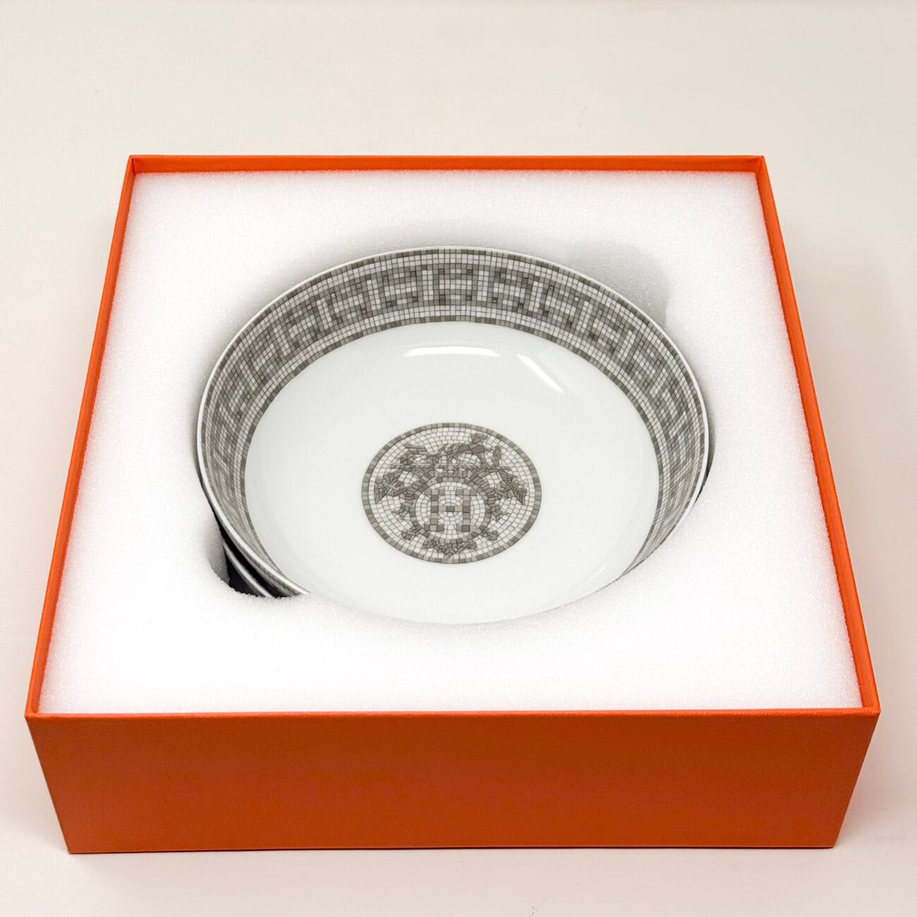 Hermès Mosaique au 24 dessert bowl in original Hermès presentation box