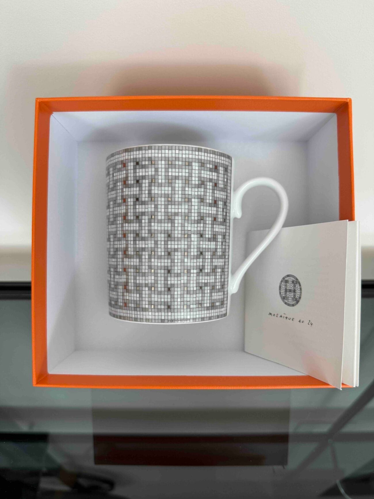 new Hermès Mosaique au 24 Platinum Mug with original box