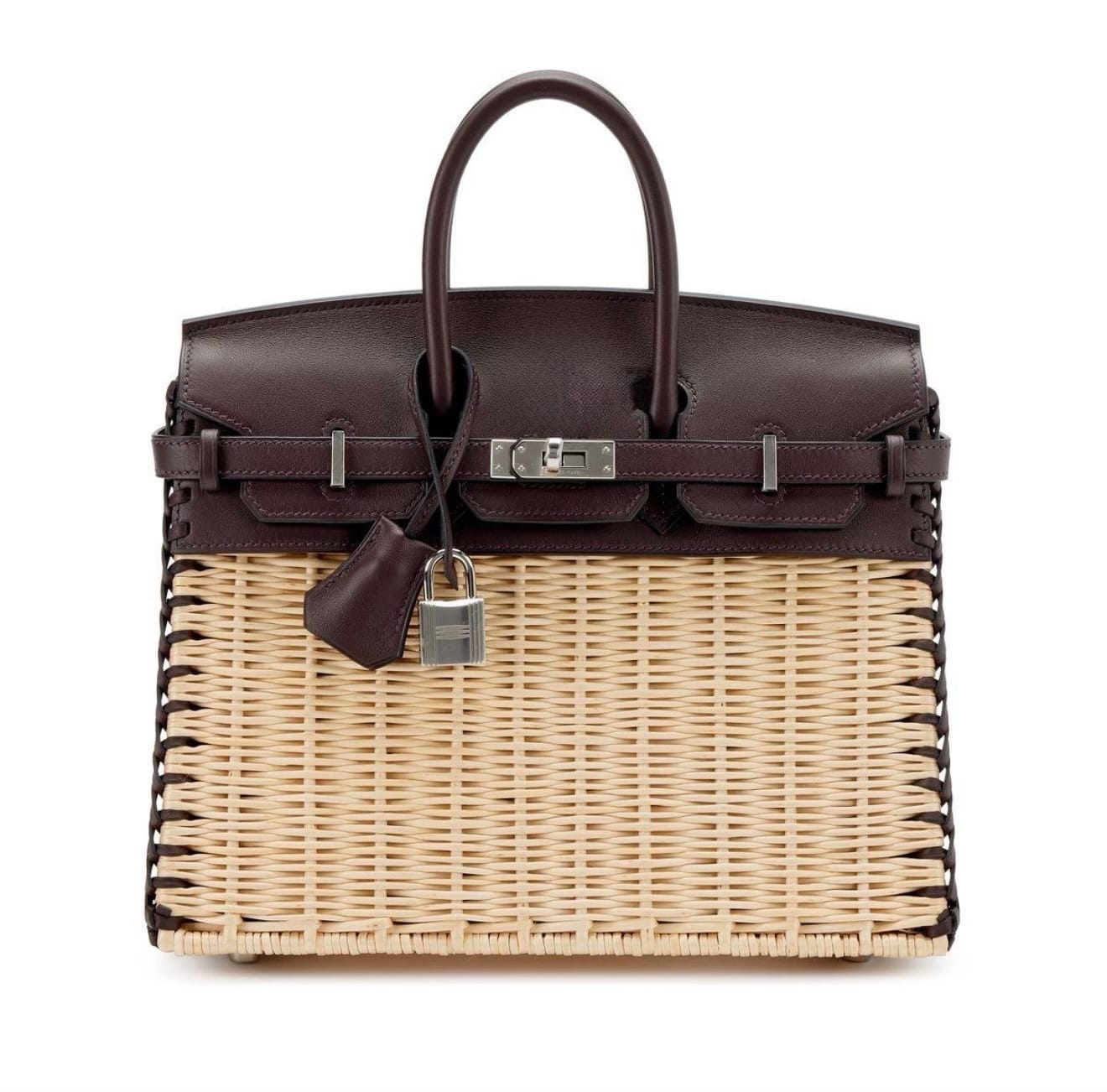 Hermès Birkin Picnic 35 in wicker and Barenia leather with palladium hardware