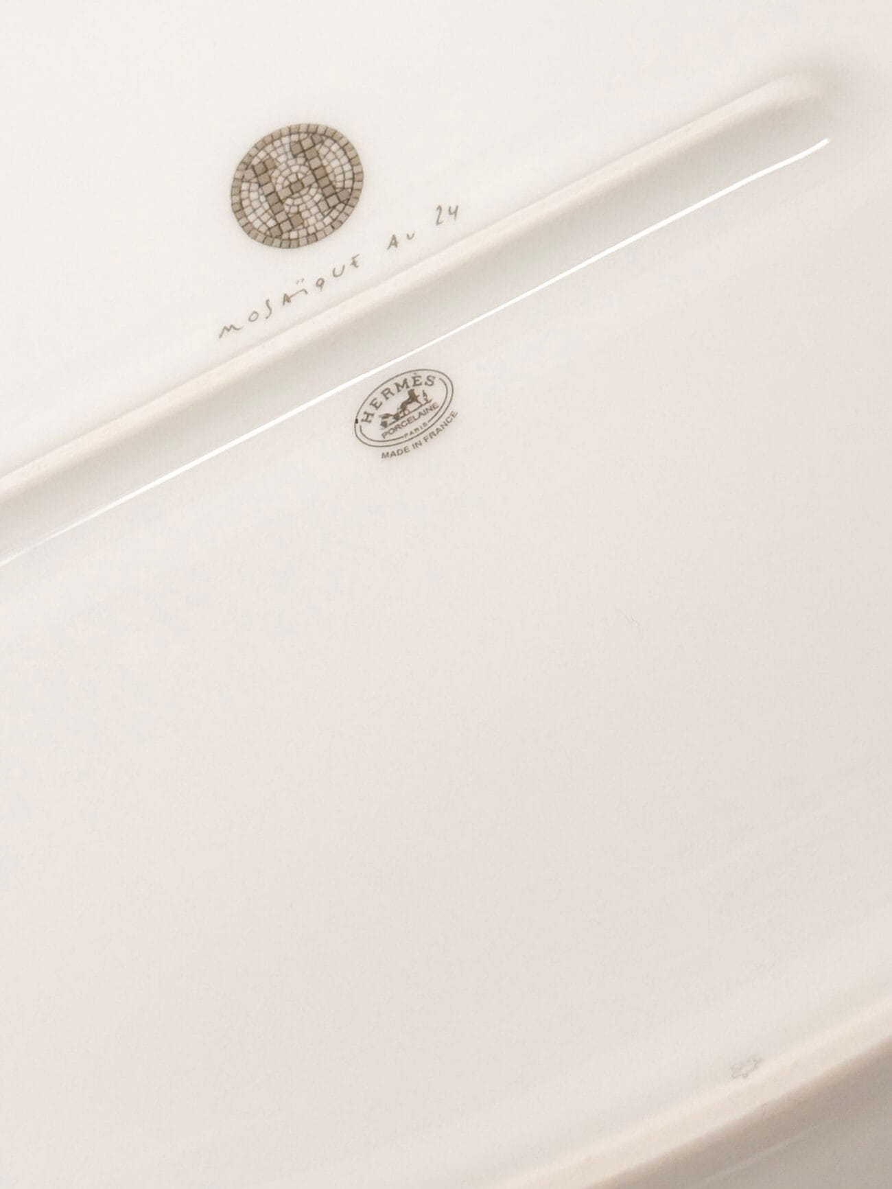 Hermès Mosaïque au 24 Platinum oval platter Hermès porcelain mark