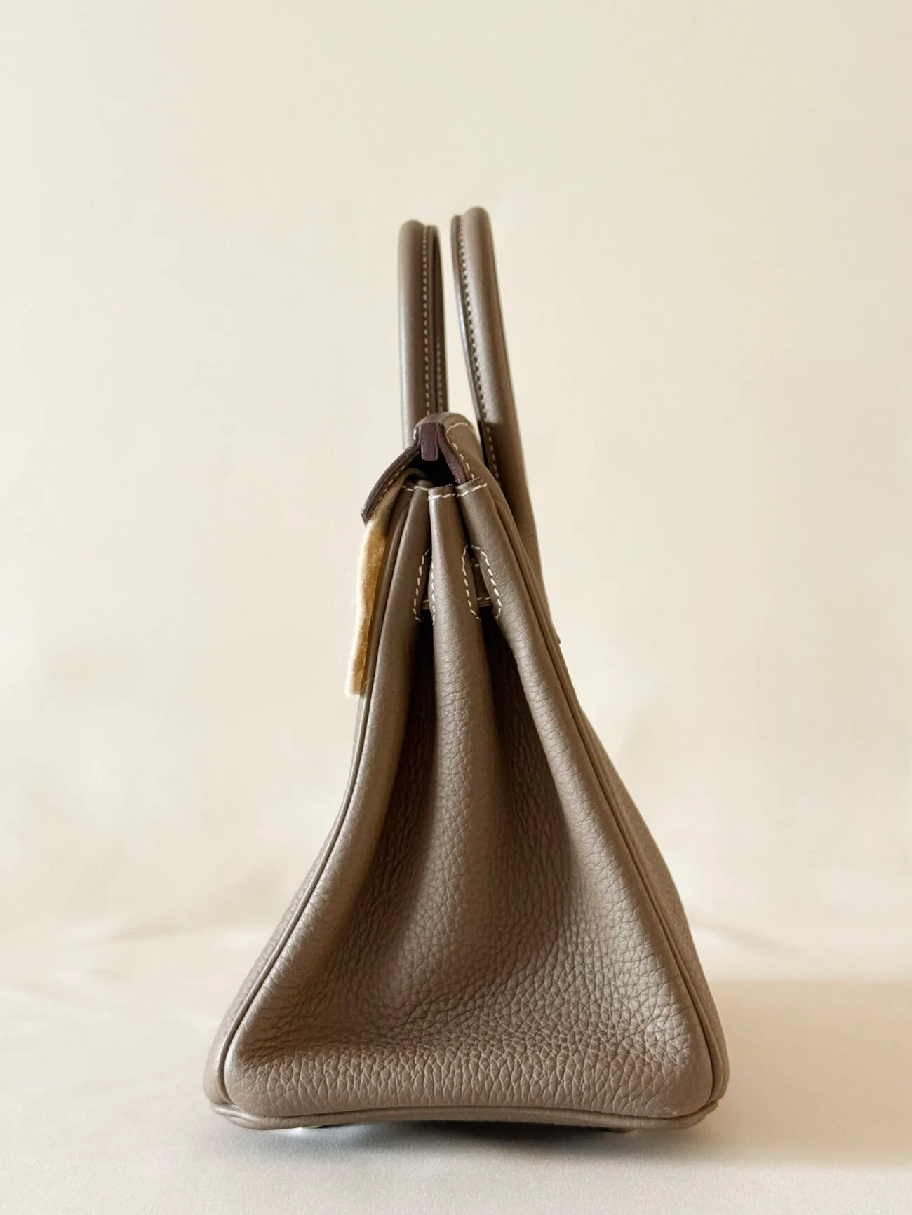 Hermès Birkin 25 Etoupe Togo Palladium Hardware right profile view