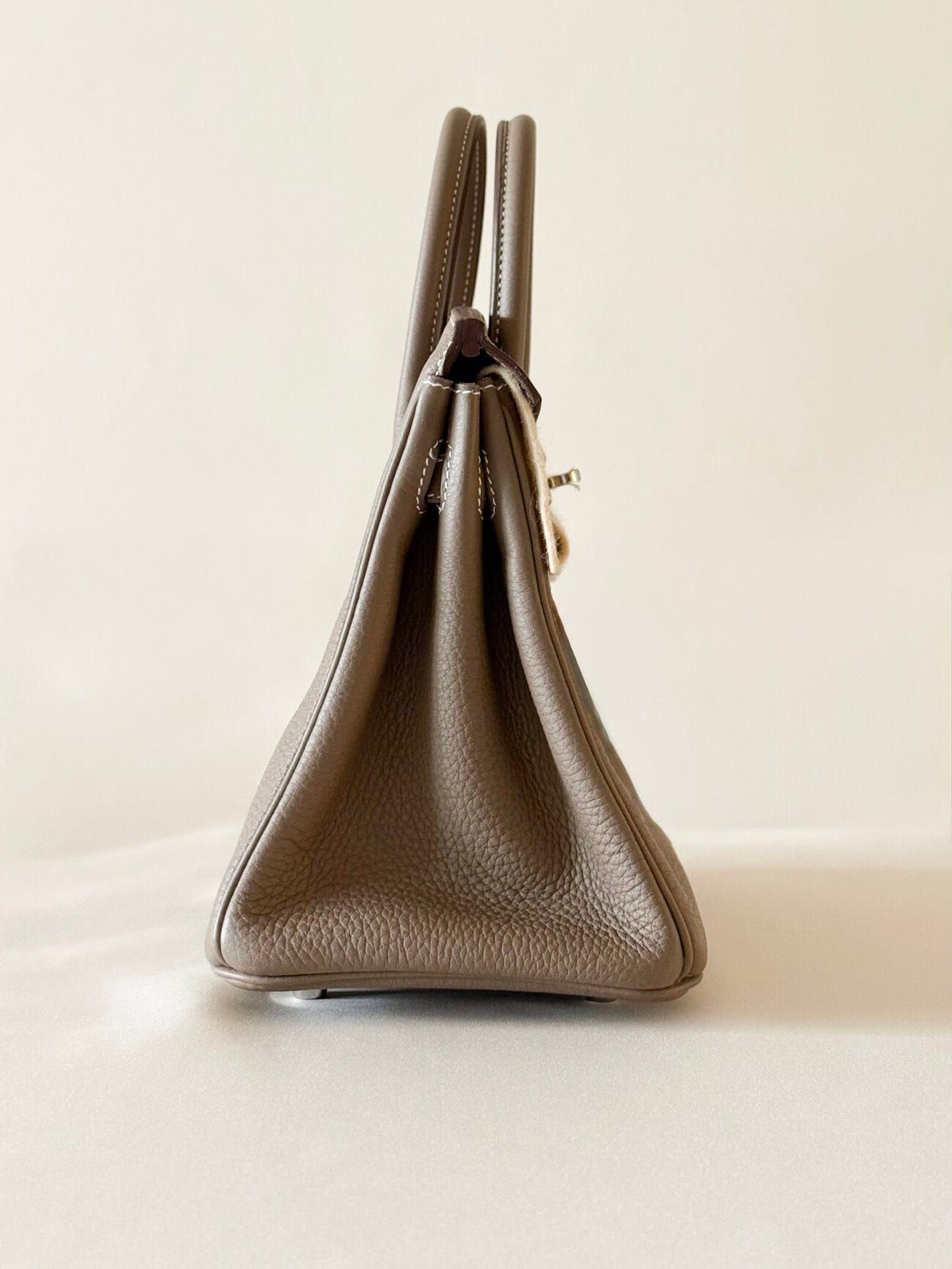 Hermès Birkin 25 Etoupe Togo Palladium Hardware side view